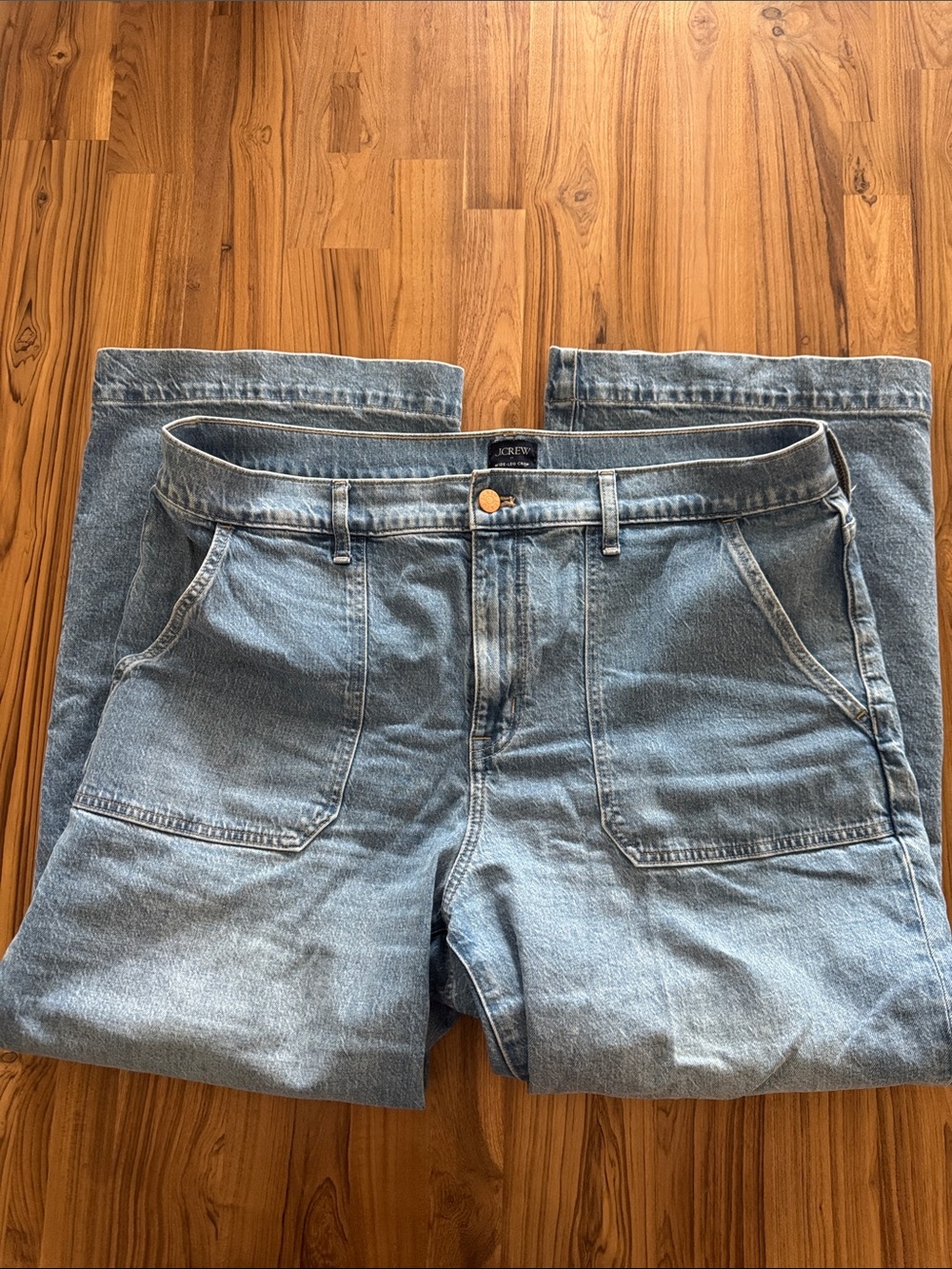 J. Crew Light Blue Women's Wide Leg Cropped Jeans Front Pockets - 32